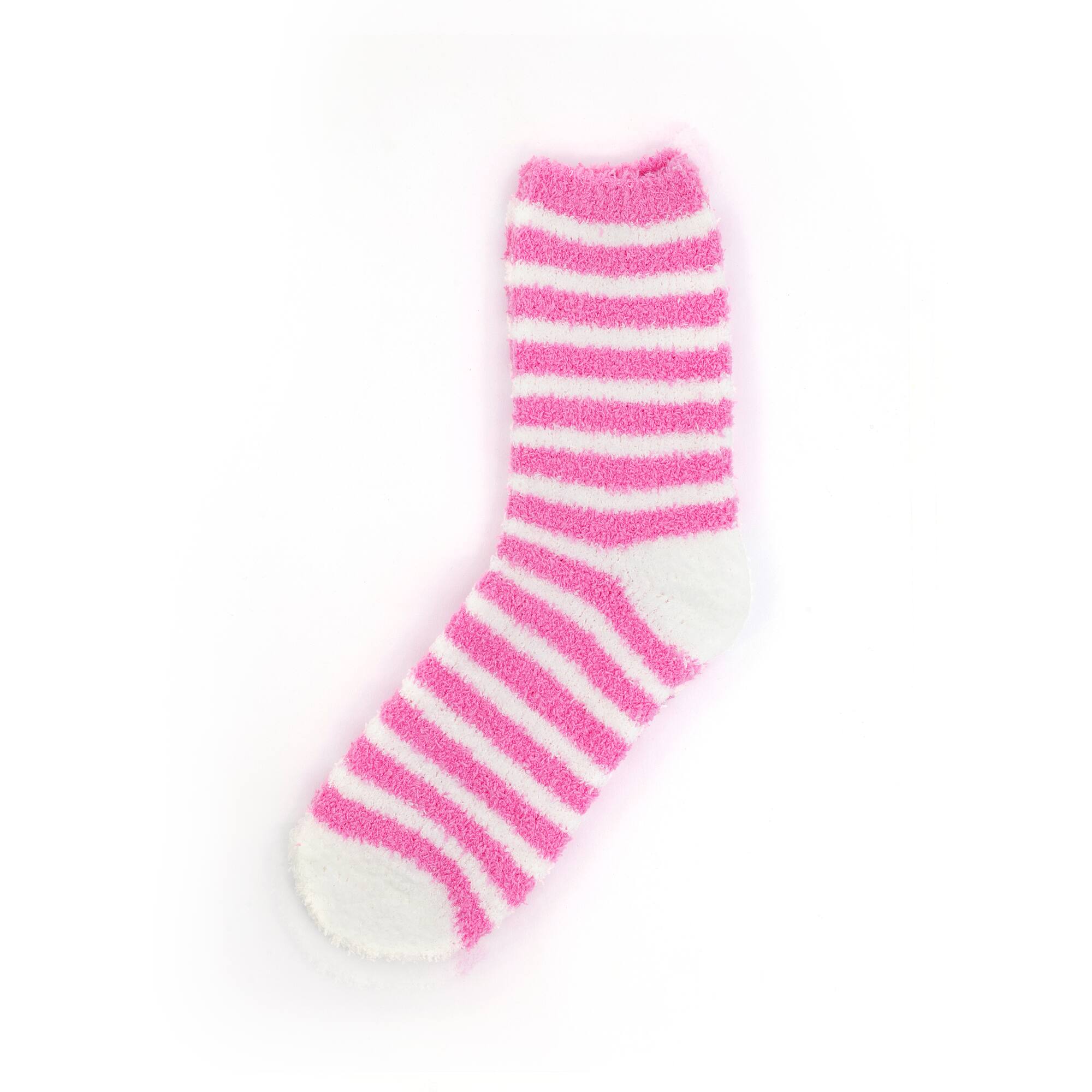 Pink & White Adult Fuzzy Socks by Fab Finds